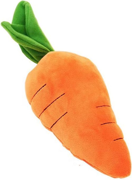 Cute Carrot Shaped Crinkle Plush Dog Toy with Squeaker Bite Resistant for All Breeds
