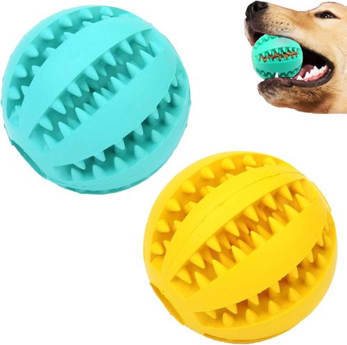 Bite Resistant Treat Feeder and Dental Cleaning Ball Toy for Dogs and Puppies IQ Training Game All Sizes