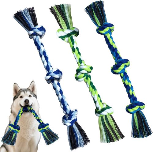 Cotton Tug Rope Toys for Aggressive Chewers Small and Medium Dogs