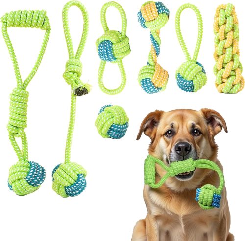 Cotton Rope Knot Tug Toys for Small and Medium Aggressive Chewers Dental Care and Boredom Relief