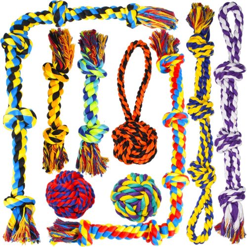 Heavy Duty Knot Cotton Rope Tug Toys for Large Breed Aggressive Chewers Teething and Play