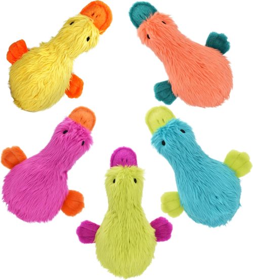 Plush Filled Dog Toy in Assorted Colors Squeaky Fun